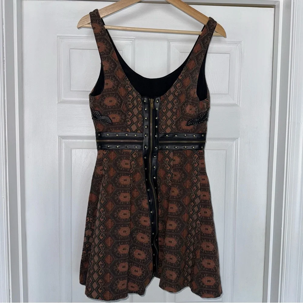 New Romantics Free People Mini Dress Brown XS